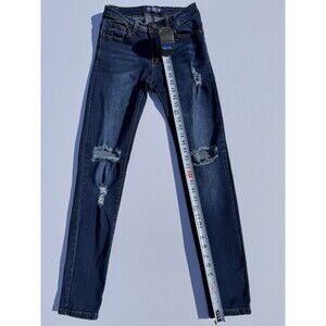 Blue Age Womens Jeans Skinny Size 7 Distressed High Rise Blue Denim Pants